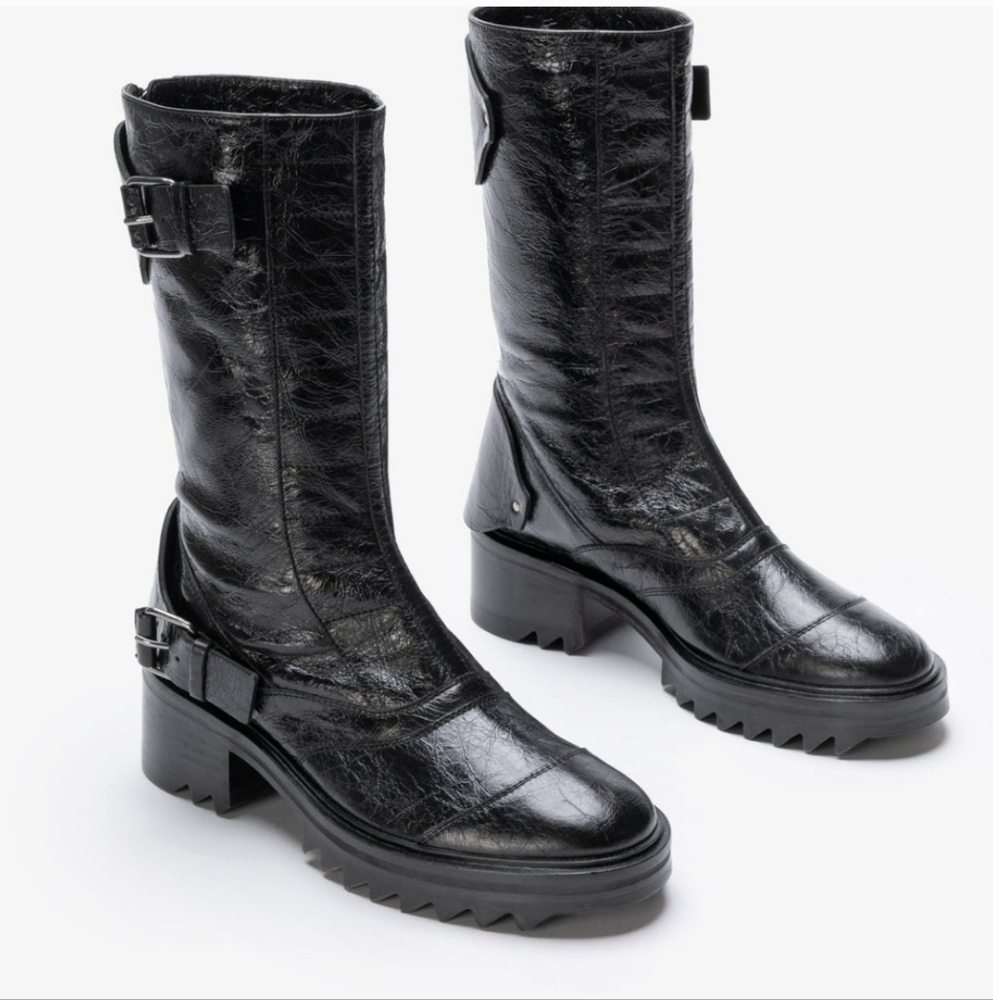 Tamara Mellon Wanderer 50 Moto Boots. Size 38